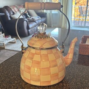 Mackenzie Childs Pink Tea Kettle